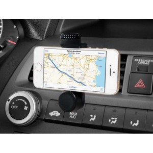 Supporto per telefono auto con smartphone e app di navigazione.