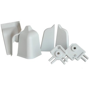 Accessori t.b.t. per cucine Top Cucina, vari componenti in plastica bianca.