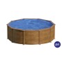 Piscina rotonda Gre Pool Pacific effetto legno, Ø 460 cm, altezza 120 cm. Piscina con pareti in acciaio color legno.