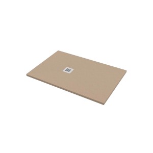 Piatto doccia rettangolare beige di t.b.t. con scarico centrale.