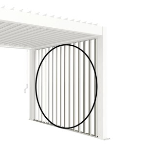 Tenda parasole Biohort, manuale, 4 m, bianca, per coperture per terrazzi. Dettaglio della tenda.