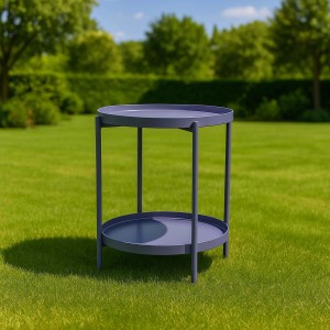 Tavolo da giardino tondo in metallo grigio Ø 40 cm H 50 cm