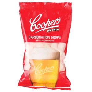 Coopers Carbonation Drops per la produzione di birra in sacchetto rosso.