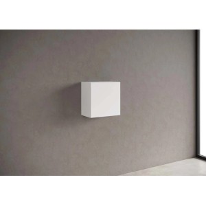 Mobile bagno sospeso t.b.t. bianco su parete grigia.