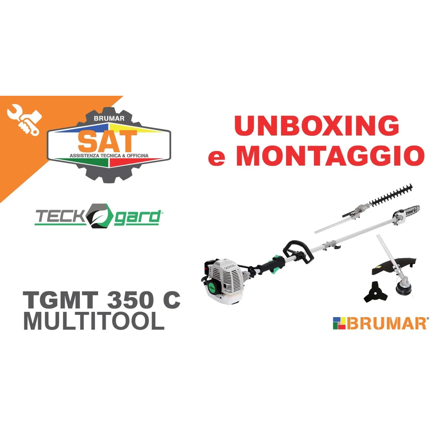 Brumar TGMT 350 C Multitool: decespugliatore, tagliasiepi e accessori in un set.