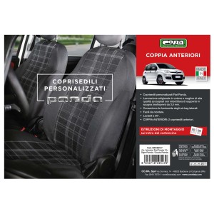 Coprisedili auto anteriori personalizzati per Fiat Panda.