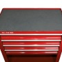 Carrello da officina rosso Einhell TC-TW 100 con 4 cassetti e ripiano.