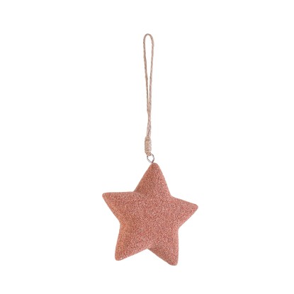 Pendaglio di Natale in MDF forma Stella terracotta H 10 cm