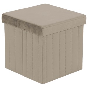 Pouf in velluto Aron beige 35X35X34,5 cm