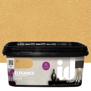 Pittura decorativa effetto glitter "t.b.t." color oro. Pittura murale decorativa per interni.