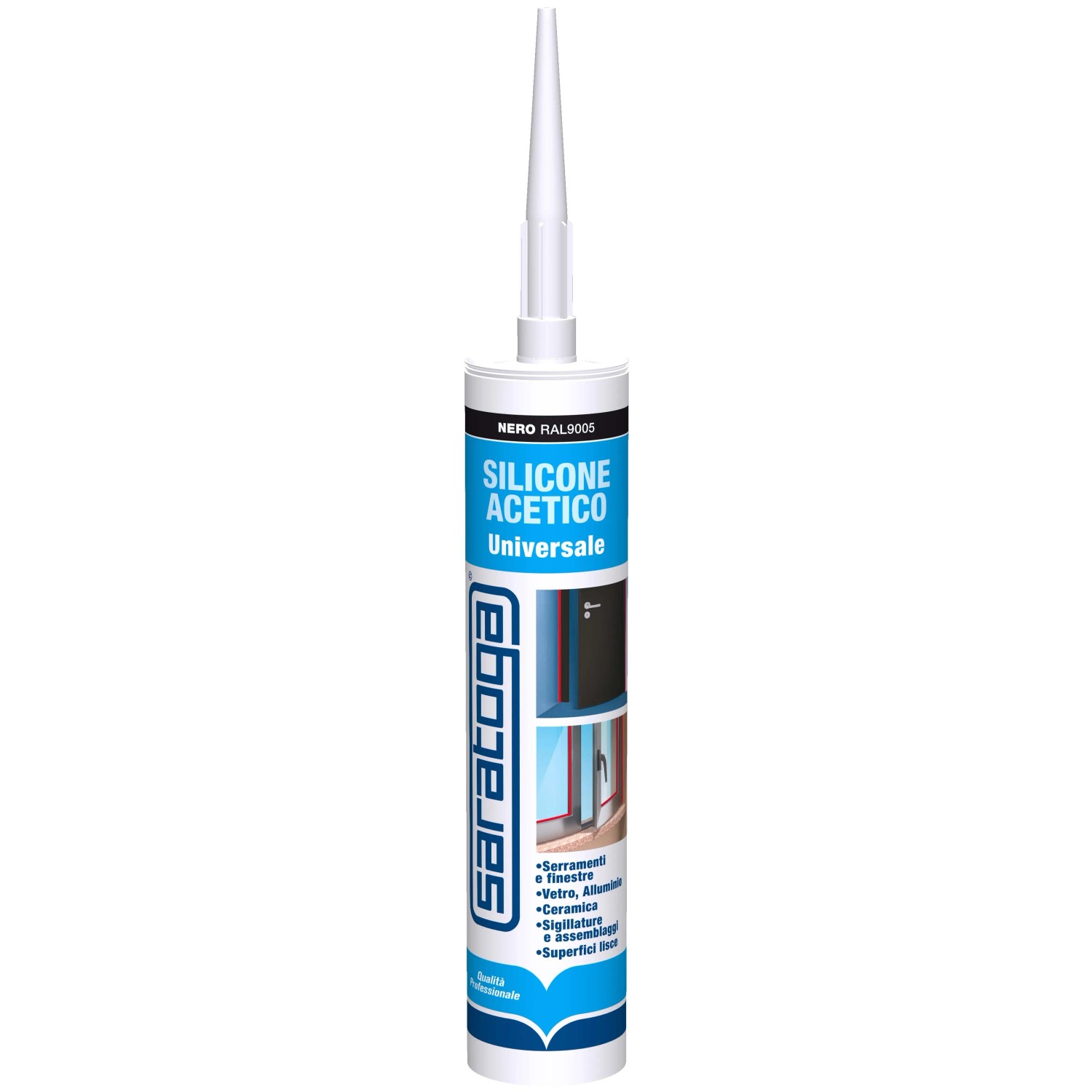 Saratoga silicone acetico universale 280 ml nero
