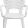 Sedia da giardino bianca t.b.t. in plastica con braccioli per esterni.
