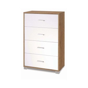t.b.t. mobile archivio con 4 cassetti, bianco/effetto legno.