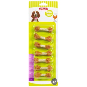 Zolux snack per cani, forma di osso, gusto pollo, 7 pezzi.