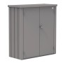 Casetta da giardino Biohort Romeo M, grigio quarzo. Armadio da giardino in metallo con doppia anta e maniglia.