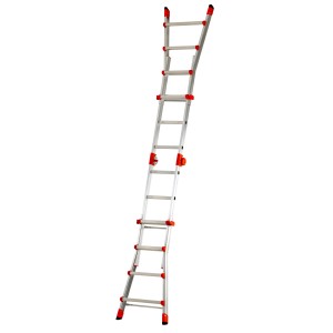 Scala t.b.t. per edilizia, color argento con dettagli rossi.