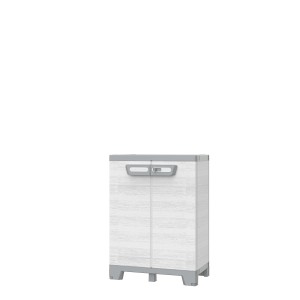 Armadio portautensili t.b.t. a due ante in bianco e grigio.