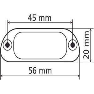 Disegno tecnico di t.b.t. per accessori auto con dimensioni.