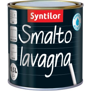 Barattolo blu scuro di pittura lavagna Syntilor Smalto Lavagna, 0.5L.