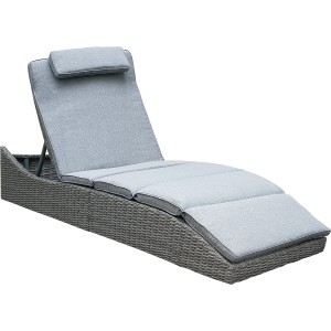 Lettino prendisole t.b.t. grigio con cuscino per giardino e terrazza.