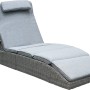 Lettino prendisole t.b.t. grigio con cuscino per giardino e terrazza.