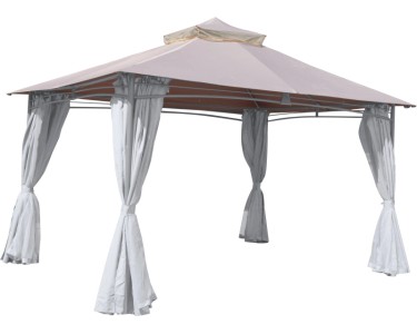 Telo Ricambio Gazebo 3x3 Tetto Di Ricambio Per Gazebo 3x3m Marrone - 4