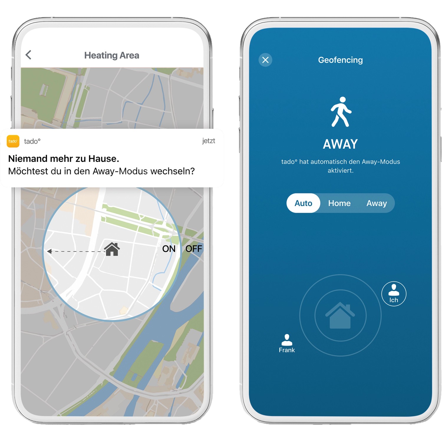 tado° Smart Home: vista app per controllo radiatori con funzione geofencing.