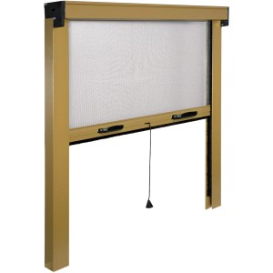 Zanzariera avvolgibile t.b.t. color oro-marrone per finestre e porte.