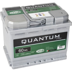 Batteria auto Quantum 60Ah, 12V per autovetture. Batteria per impianto elettrico auto.