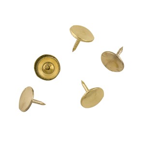 Set di chiodi/puntine color oro per varie applicazioni.