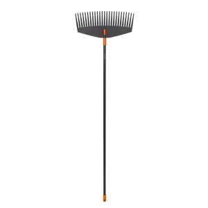 Fiskars Solid L rastrello per foglie: Ampio rastrello per raccogliere foglie e rifiuti da giardino.