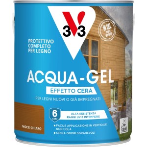 Smalto ad acqua gel protettivo per legno V33 noce chiaro 2,5 l