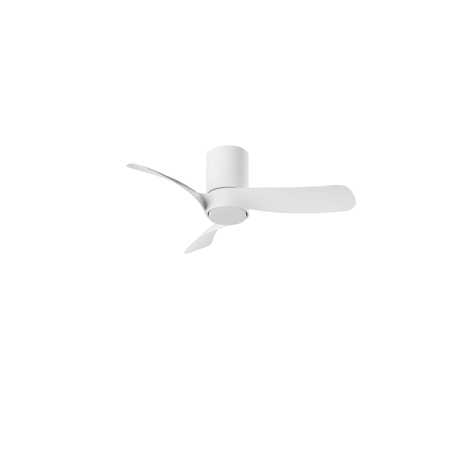 Ventilatore da soffitto bianco a tre pale.