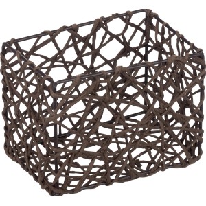 Cesto portaoggetti marrone Wenko Curly in cellulosa, 15x11x10,5 cm, per bagno, cucina e casa.