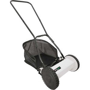 Tagliaerba manuale con cesto di raccolta. Taglio silenzioso ed ecologico.