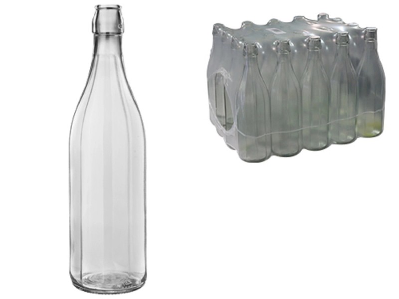 Bottiglie di vetro costolata da 1 l cf 20 pezzi