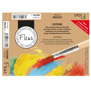 t.b.t. Telaio 60x70 cm in cotone, ideale per colori a olio, acrilici e tempera.