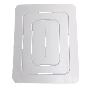 Tappetino doccia bianco con scanalature per accessori doccia