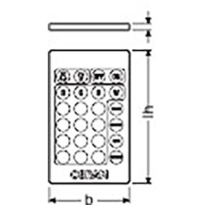 Disegno tecnico lampadina LED Osram GU10, dimensioni: 5,6 x 5 cm.