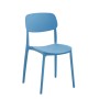 Sedia impilabile blu t.b.t. per interni ed esterni.
