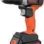 Avvitatore a batteria Black+Decker BCD001C1 18V con batteria, arancio e nero, per forare e avvitare.