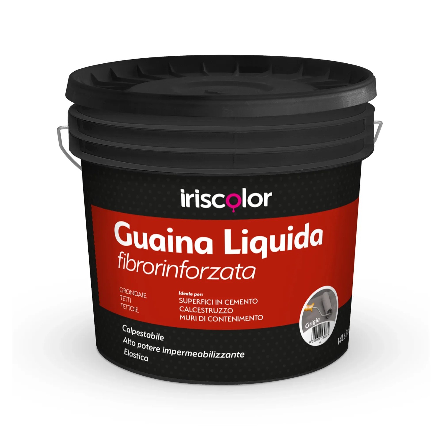 un liquido nero vischioso e impermeabilizzante Elastiguaina Nera Bituminosa Elastomerica Impermeabilizzante Resistente  Rullo Pennello Spatola main image 0
