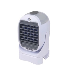 Ventilatore t.b.t. compatto bianco da tavolo.