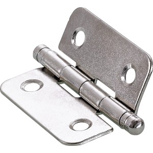 Cerniera decorativa Hettich nichelata, 40x35 mm, per ferramenta per mobili con testa decorativa.
