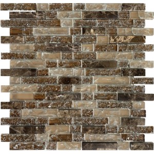 Piastrella a mosaico nei toni del marrone e del beige.