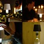 Lampada da tavolo t.b.t. per esterni, vari scenari d'uso.