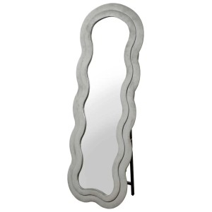 Specchio Valley in velluto grigio chiaro 140x50 cm