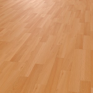 Vista di pavimento laminato in faggio da 6 mm, effetto legno, per installazione in spazi residenziali e commerciali.