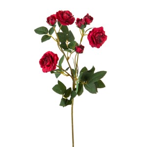 Rosa artificiale rossa decorativa come decorazione duratura per la stanza.