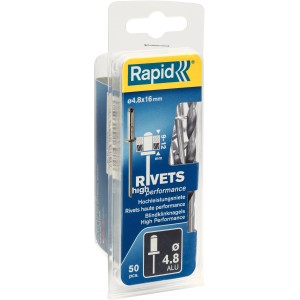 Rivetti Rapid 4.8x16mm, 50 pezzi, per Graffe a dorso sottile.